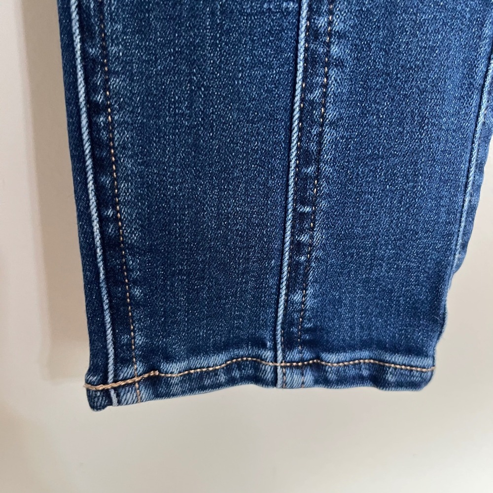 Express Denim Perfect Ankle Legging Jeans Mid Rise Dark Wash Blue Size 8R Seamed - Picture 2 of 12